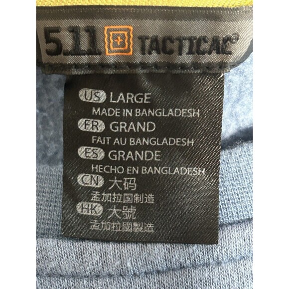 511 Tactical Long Sleeves Elbow Patchs Radar Fleece Crew Blue/Navy Size Large - Picture 8 of 10
